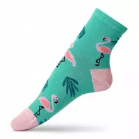 Яркие женские носки с принтом фламинго